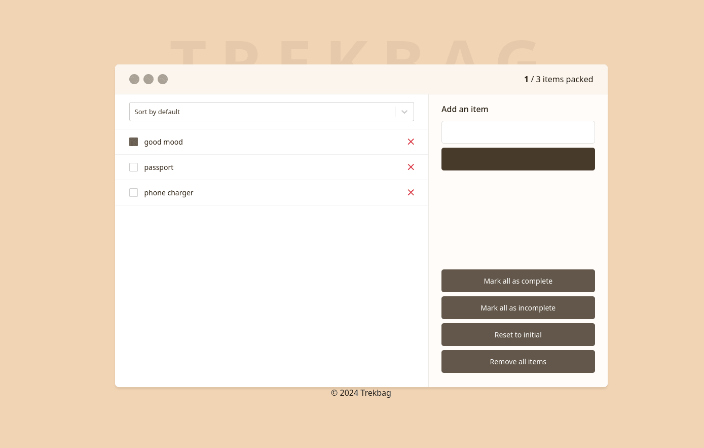 Trek Bag App